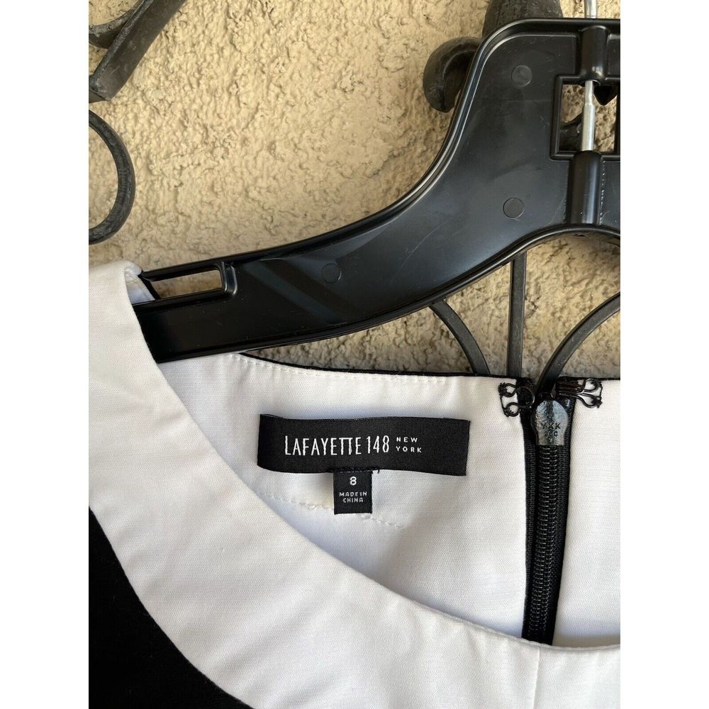 Lafayette 148 New York Dima dress - size 8 - black/white - Picture 8 of 10